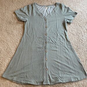 Hayden Green Striped Mini Dress